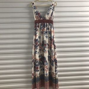 Black bead multi colored maxi dress-SZ L